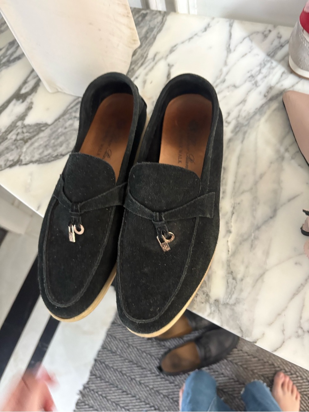 Women’s loro piana black loafers sz 9.5